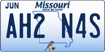 MO license plate AH2N4S