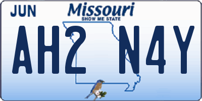 MO license plate AH2N4Y