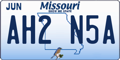 MO license plate AH2N5A