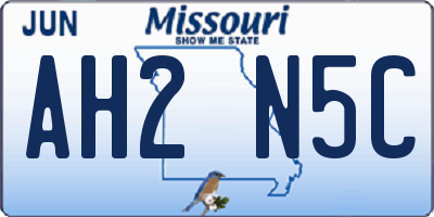 MO license plate AH2N5C