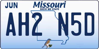 MO license plate AH2N5D
