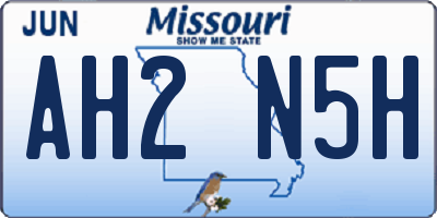 MO license plate AH2N5H