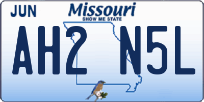 MO license plate AH2N5L