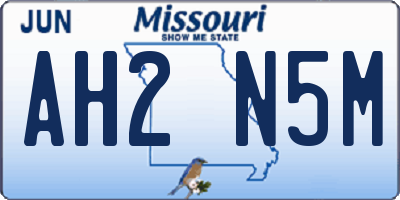 MO license plate AH2N5M
