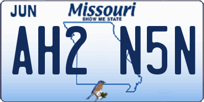 MO license plate AH2N5N