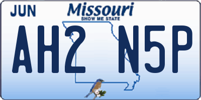 MO license plate AH2N5P