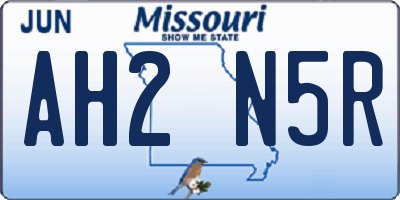 MO license plate AH2N5R