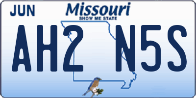 MO license plate AH2N5S