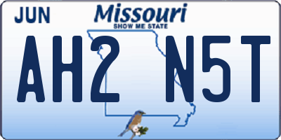 MO license plate AH2N5T