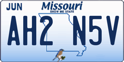 MO license plate AH2N5V