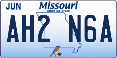 MO license plate AH2N6A