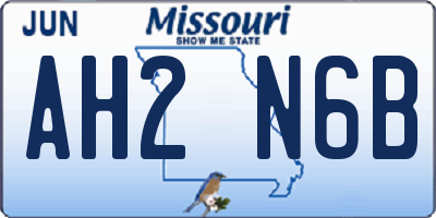 MO license plate AH2N6B
