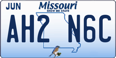 MO license plate AH2N6C