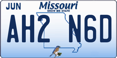 MO license plate AH2N6D