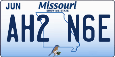 MO license plate AH2N6E