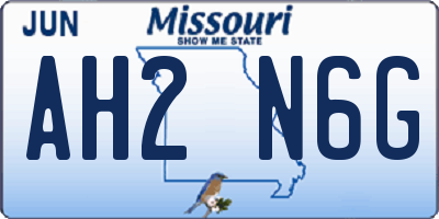 MO license plate AH2N6G