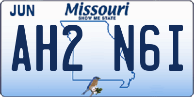 MO license plate AH2N6I