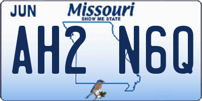 MO license plate AH2N6Q