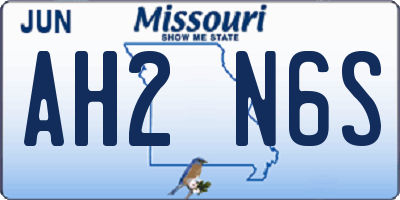 MO license plate AH2N6S
