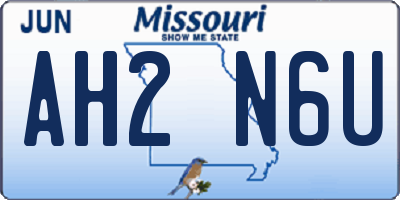 MO license plate AH2N6U