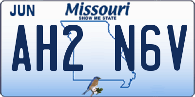 MO license plate AH2N6V