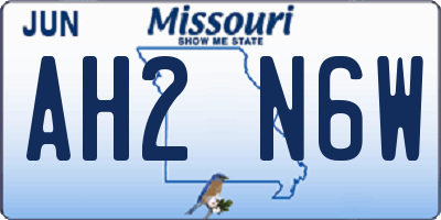 MO license plate AH2N6W