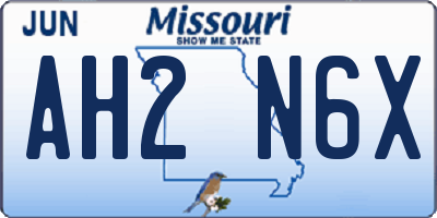 MO license plate AH2N6X