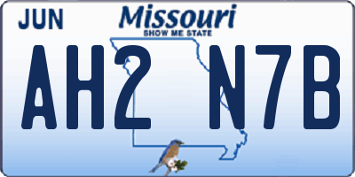 MO license plate AH2N7B