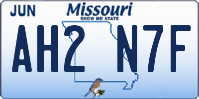 MO license plate AH2N7F