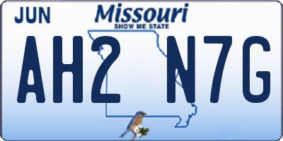 MO license plate AH2N7G