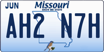 MO license plate AH2N7H