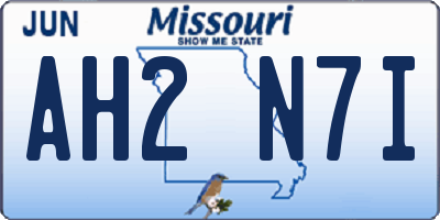 MO license plate AH2N7I