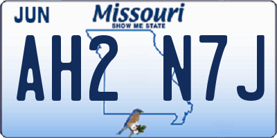 MO license plate AH2N7J