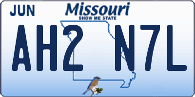 MO license plate AH2N7L