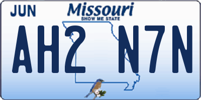 MO license plate AH2N7N