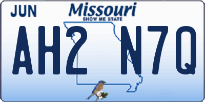 MO license plate AH2N7Q