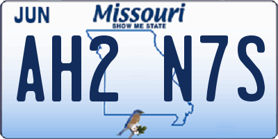 MO license plate AH2N7S