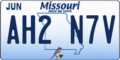 MO license plate AH2N7V