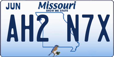 MO license plate AH2N7X