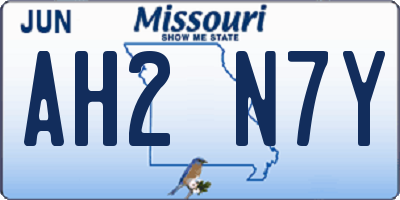 MO license plate AH2N7Y