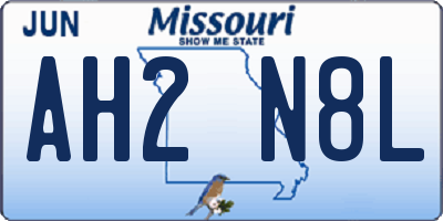 MO license plate AH2N8L