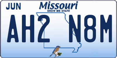 MO license plate AH2N8M