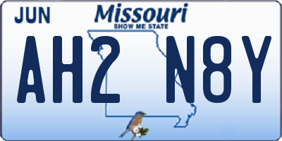 MO license plate AH2N8Y