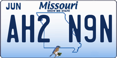 MO license plate AH2N9N