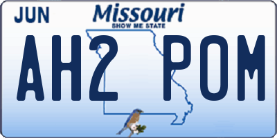 MO license plate AH2P0M