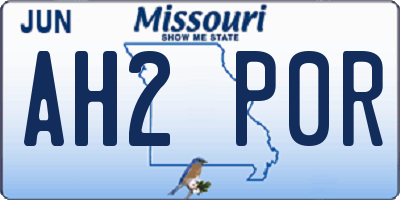 MO license plate AH2P0R