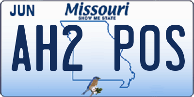 MO license plate AH2P0S