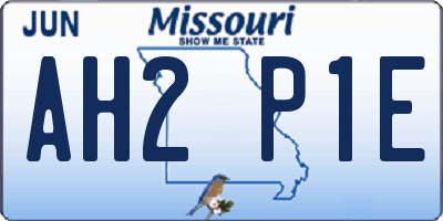 MO license plate AH2P1E