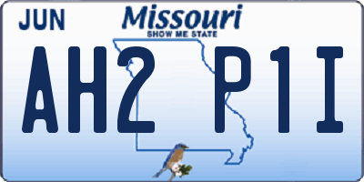 MO license plate AH2P1I