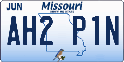 MO license plate AH2P1N